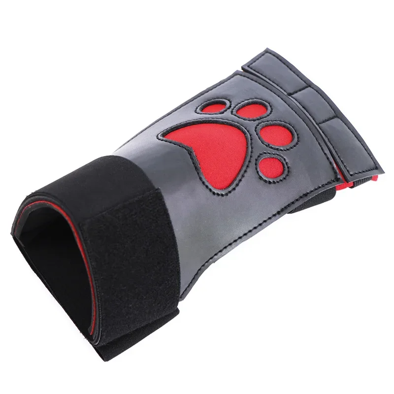 Sexy couro do plutônio estilo punk fecho de mão sem dedos para mulheres homem cosplay festa palco traje acessórios moda gótico