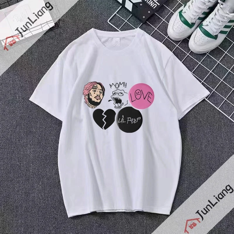 Lil Peep Graphic T Shirts Hip Hop Rap Short Sleeve Fashion Design Fans Top Streetwear Printed T-shirt Men Clothing Y2k Harajuku