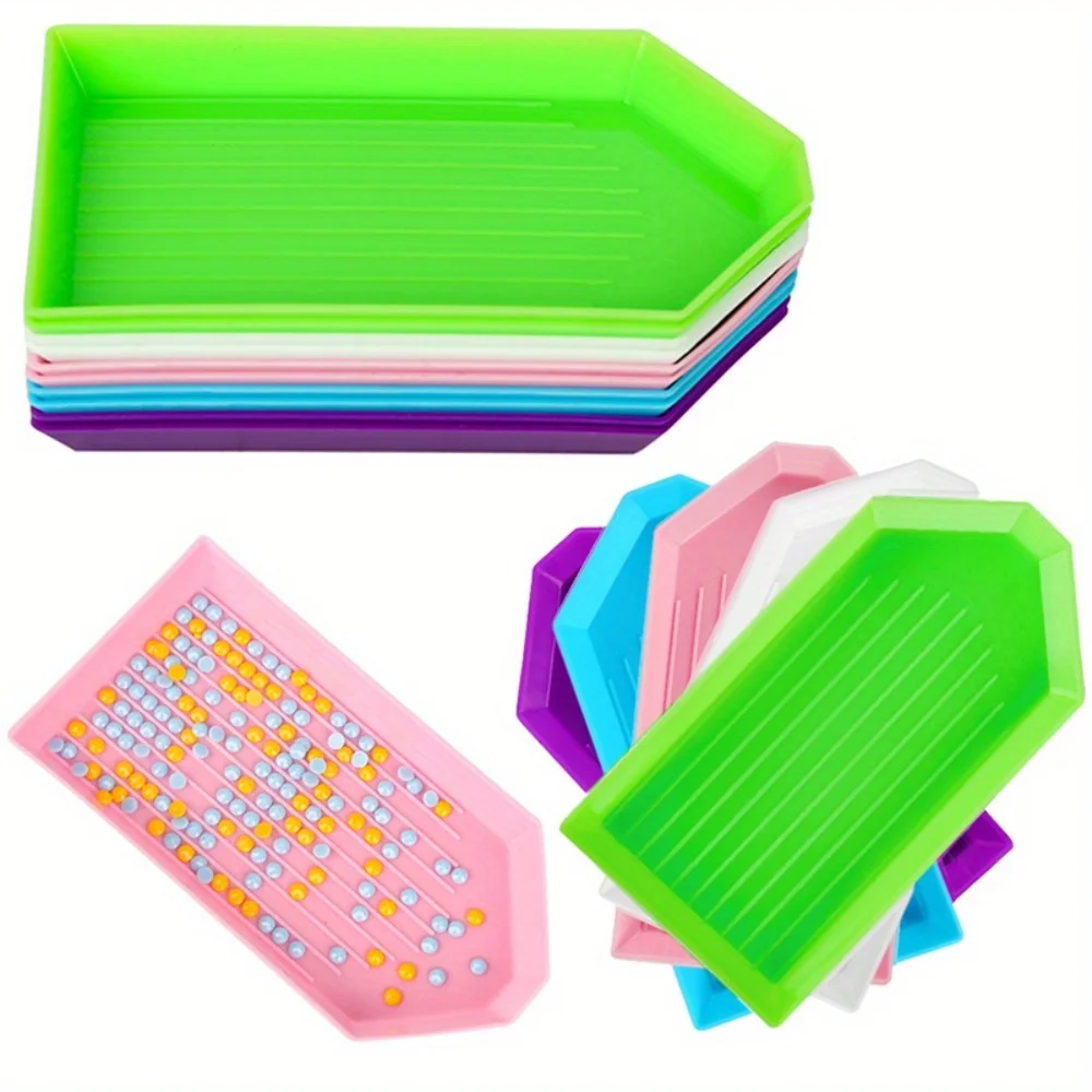 

5 шт. разноцветные пластиковые лотки для алмазной живописи, сортировочные пластины для алмазных художественных бусин, поделки своими руками для хранения вышивальных аксессуаров