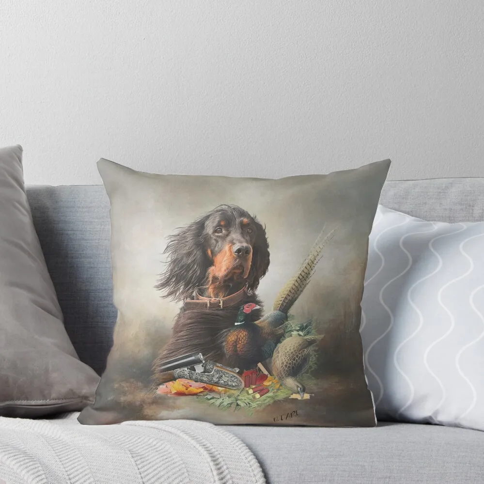 

Gordon Setter and Pheasants, Art Throw Pillow christmas cushions covers pillow cover christmas Cushions For Sofa pillow