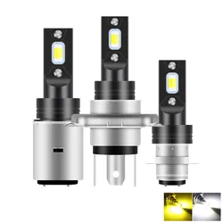 H4 Moto H6 BA20D P15D Motorcycle Headlight White Yellow Hi/Low Bulb Lamp Motor Headlamp Daytime Running Lamp Accessories