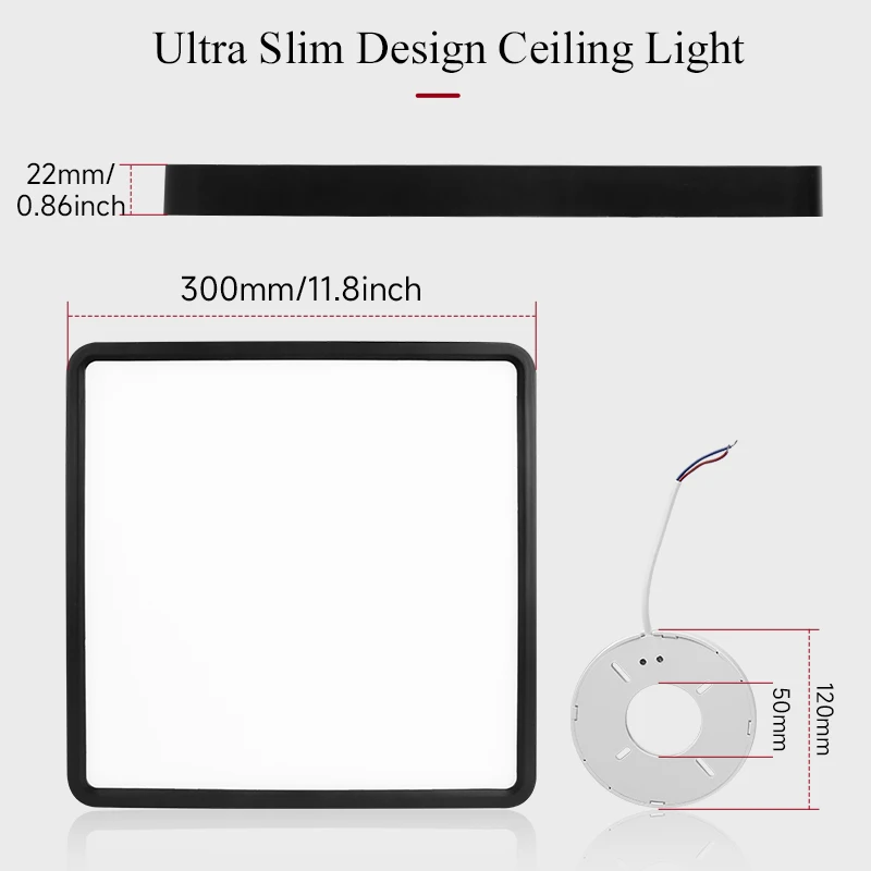 Imagem -02 - Polegada Fino Lâmpadas de Teto Regulável 36w Led Luzes de Teto para Sala de Estar Cozinha Sala de Jantar 110v 220v Quadrado Luminárias 0.86