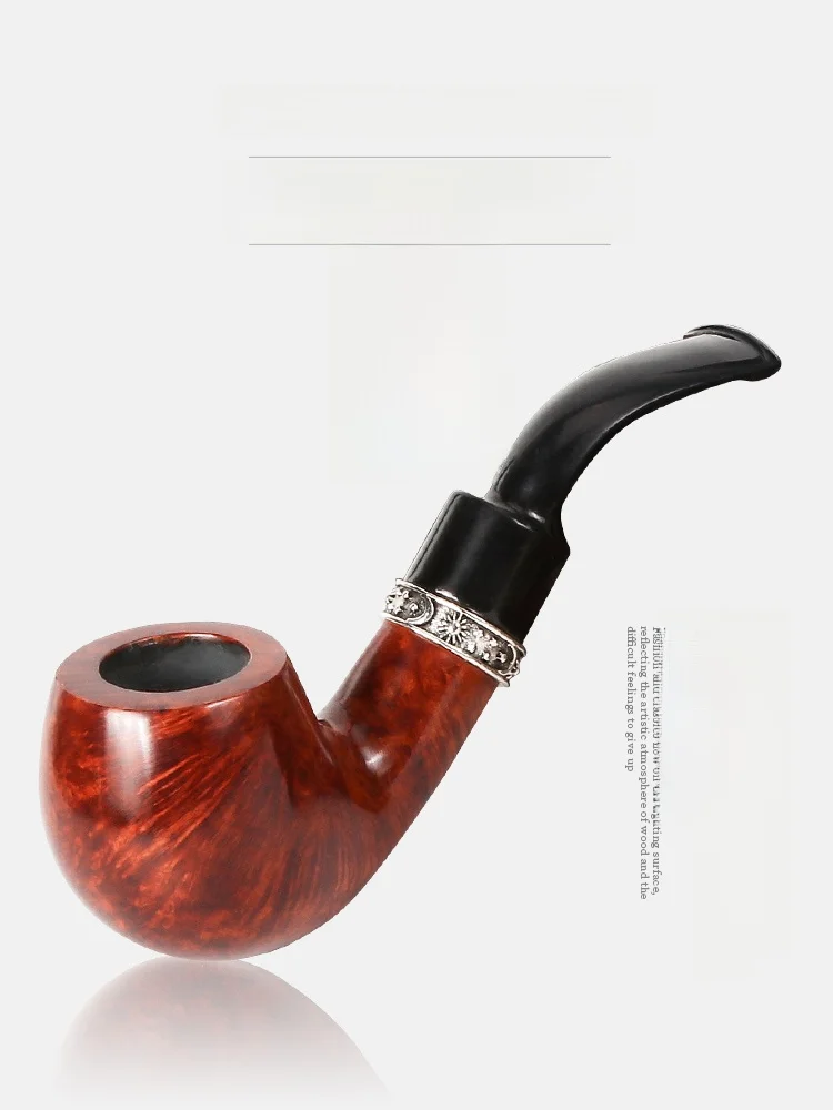 

Classic Men's Old Style Silverware Cherry Wood Pipe Portable Pipe Smoking Tool Full Set Tobacco Smoking Pipe Cherry Wood