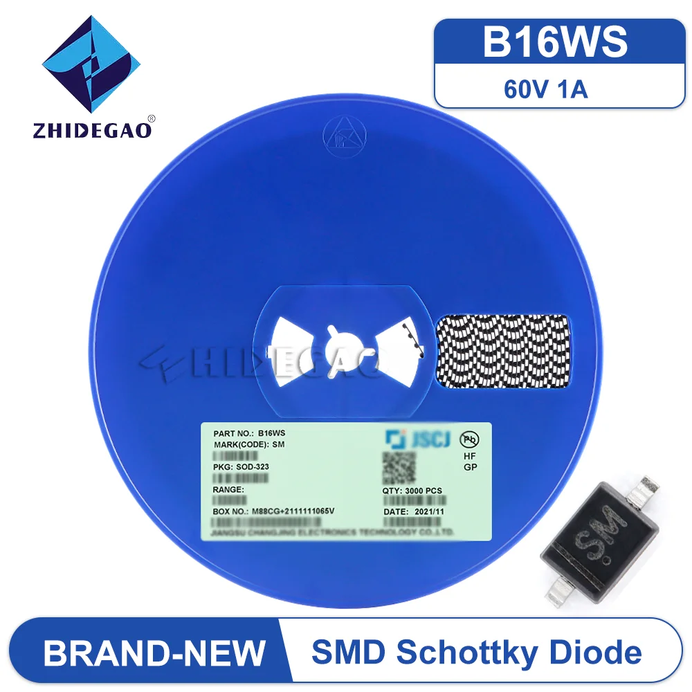 SMD Schottky Diode B16WS Packaging SOD-323 Screen Printing SM 60V 1A New Original ZHIDEGAO