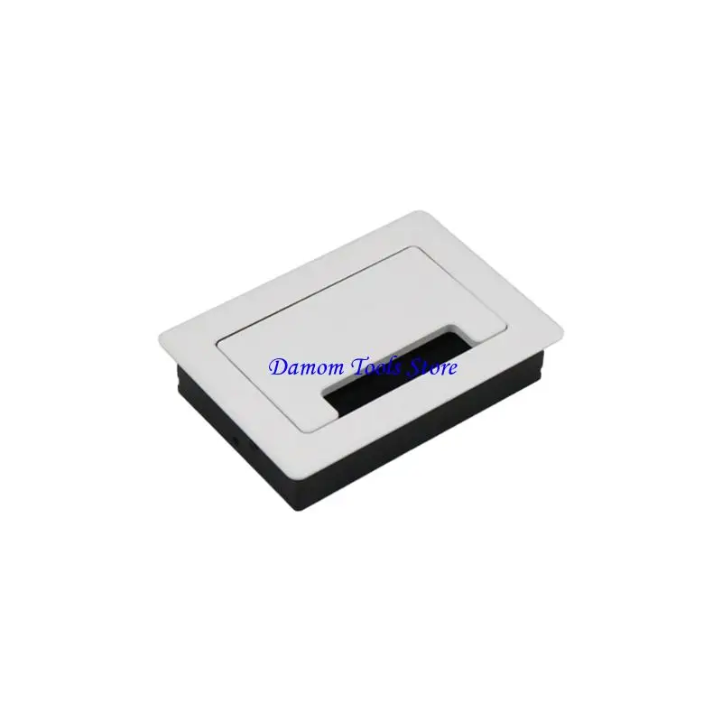 57BE Aluminum Alloy Wiring Wire Hole Covers Office Desk Wiring Box Cable Outlet Port Table Cable Hole Furniture Hardware