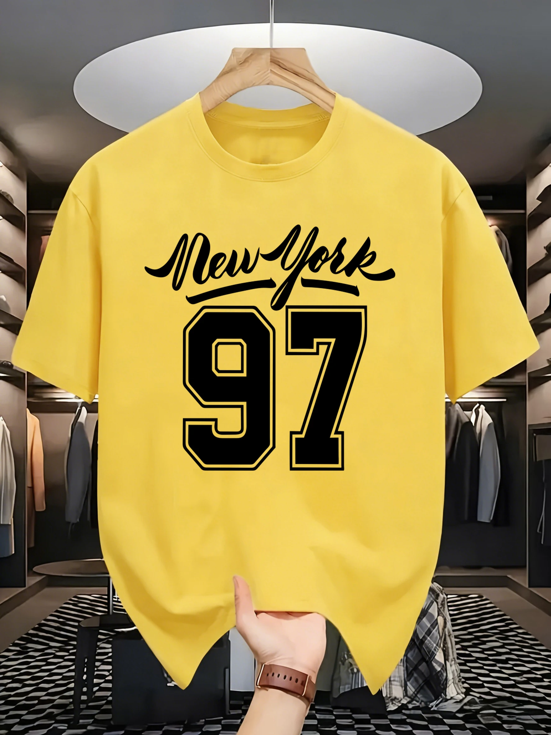 New York Number 67 Prints Men Thin Cool T Shirt Fashion Casual Tops Cotton Vintage Tee Shirts Hip Hop Crewneck Unisex Clothes