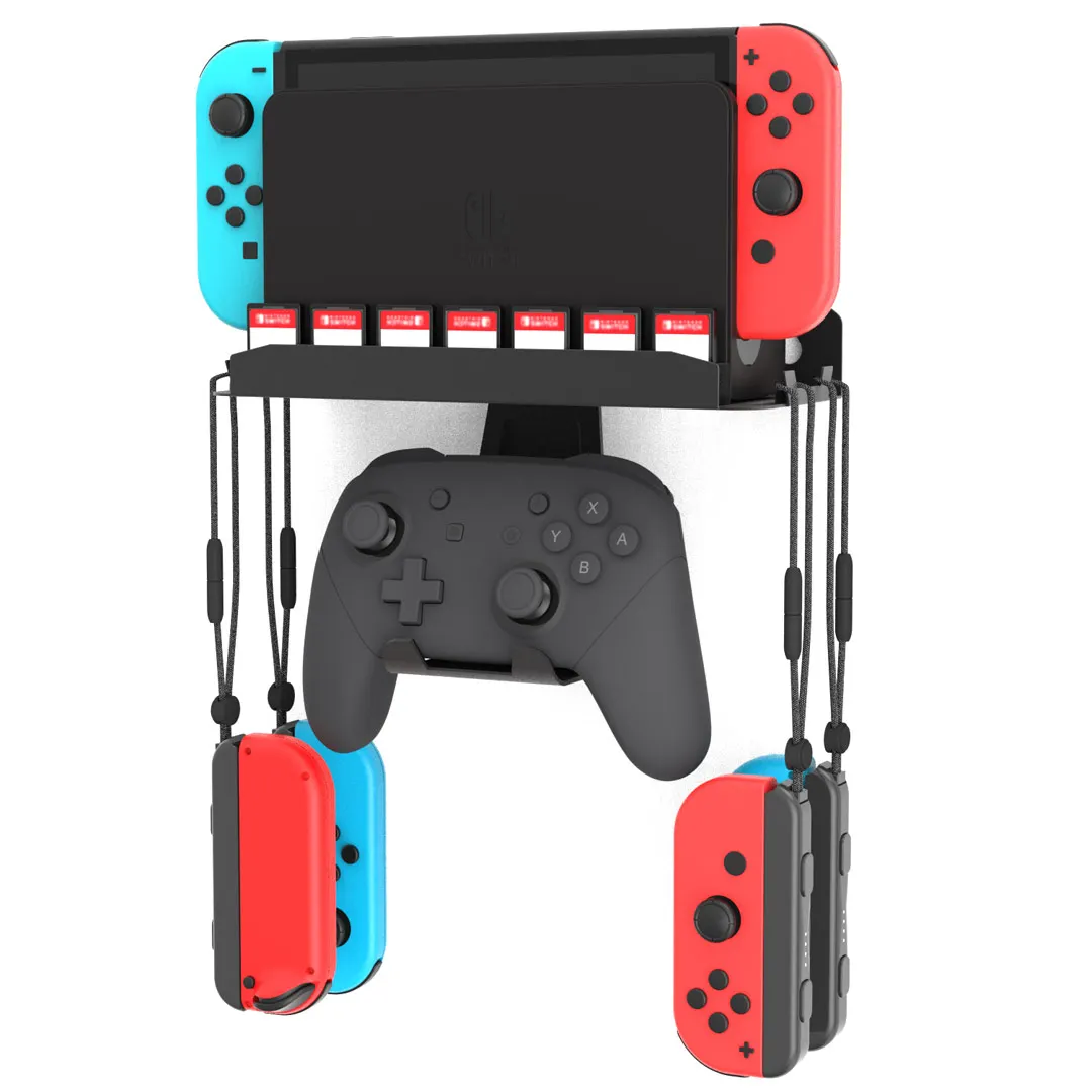 2025 Metalen Wandmontage Opslag Beugel met Game Card Slot Voor Nintendo Switch OLED/Schakelaar 2 JoyCon Game console Controllers