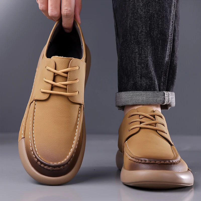 

Fashion Brand Men's Comfortable Lace Up Outdoor Multifunctional Leather Shoes Autumn High-quality Business Casual Non Slip Shoes