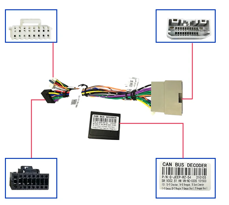 

Car 16pin Android Wiring Harness With Canbus For Jeep Wrangler JK (2008–2018) Compass Aftermarket Stereo Installation