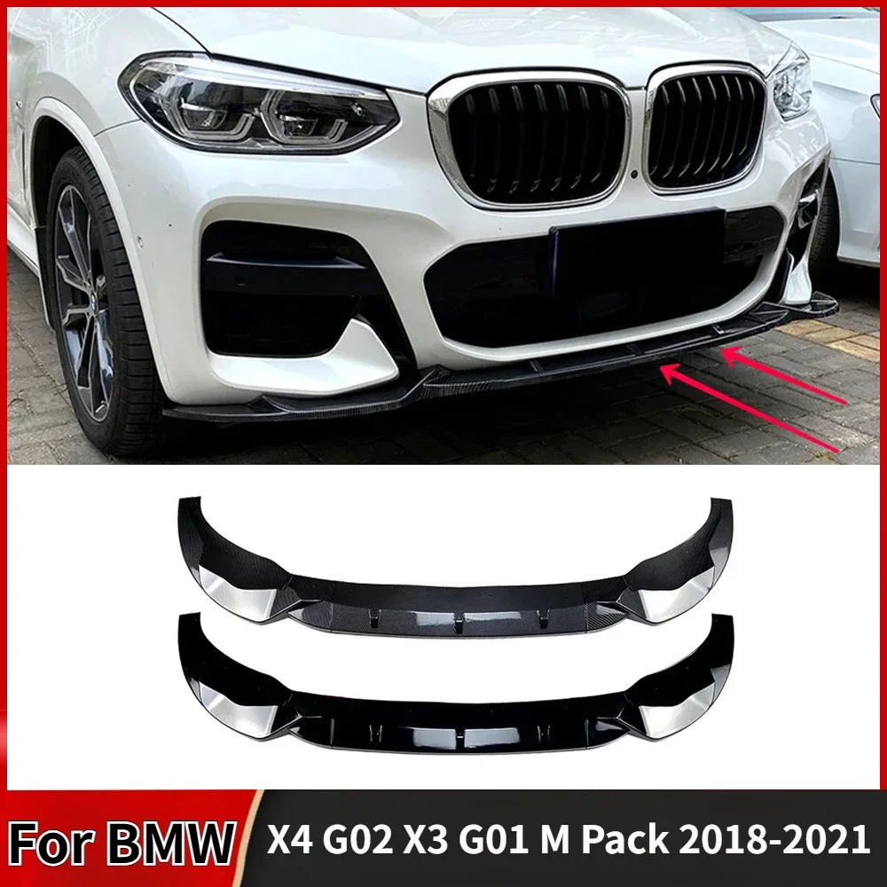 

Разветвитель переднего бампера для BMW X4 G02 X3 G01 M Pack 2018-2021, подбородок, спойлер, диффузор, передняя губа, отделка кузова, аксессуары