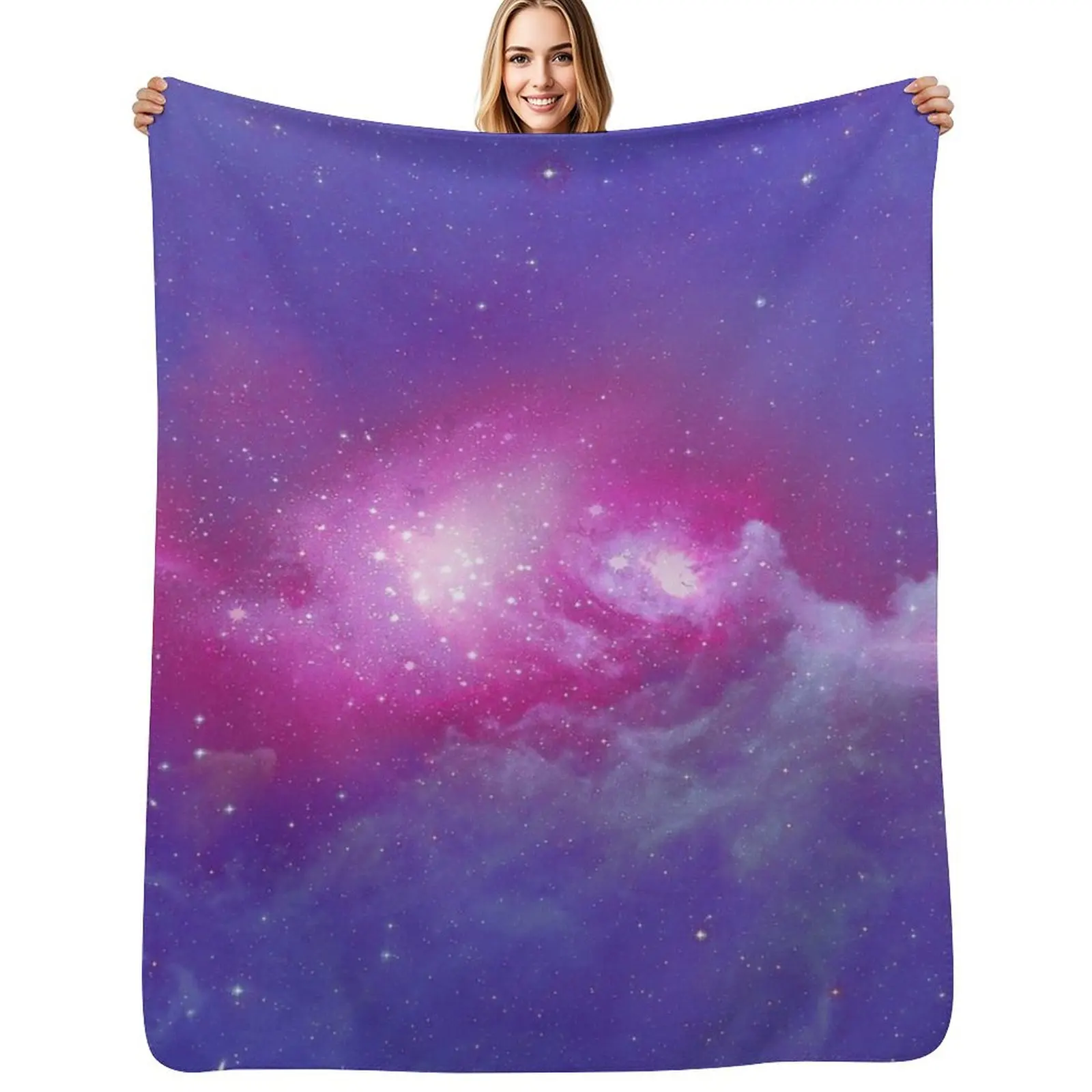 pink purple galaxy Throw Blanket Retros Flannels Comforter warm winter Heavy decorative Blankets