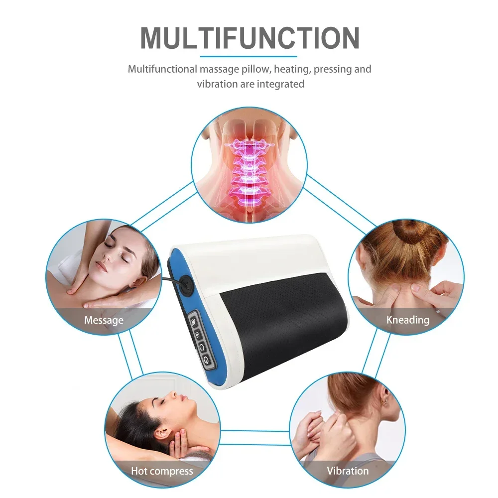 Multi Functional Neck and Shoulder Massager Household Neck and Back Kneading Tool with Multiple Adjustable Hot Compress Massage