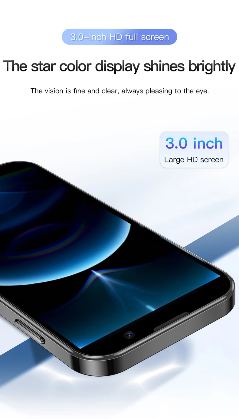SERVO Ultra Mini Pocket Smartphone 3G Android 9.0 2GB+16GB Dual SIM Face Unlock WiFi GPS Video Player 3.0" Unlocked Mobile Phone