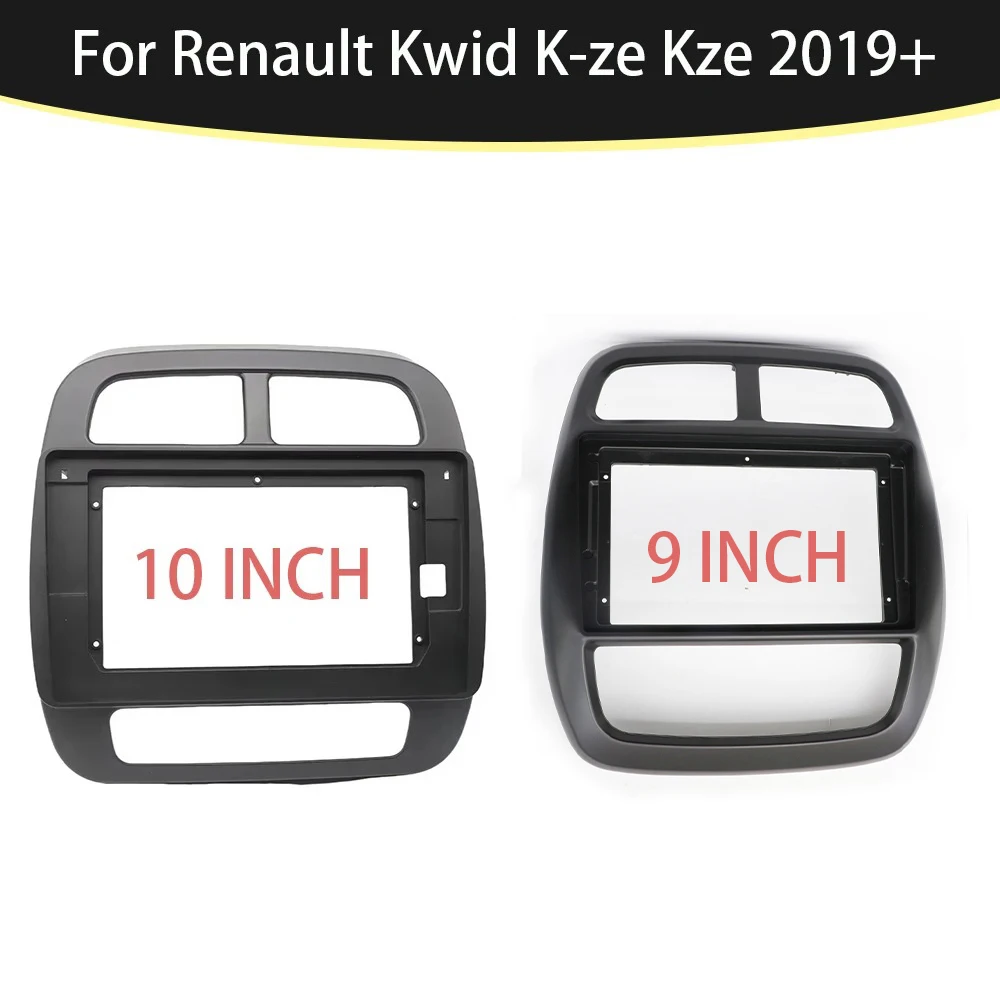 Adaptador de Fascia de marco de coche de 9/10 pulgadas, Kit de Panel de montaje de tablero de Audio de Radio Android para Renault Kwid k-ze Kze 2019 +