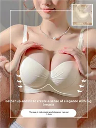 MOYISU Bra for Women with Small Breasts Showing Large Push-up Adjustable Bra Cover Without Underwire Anti-sag