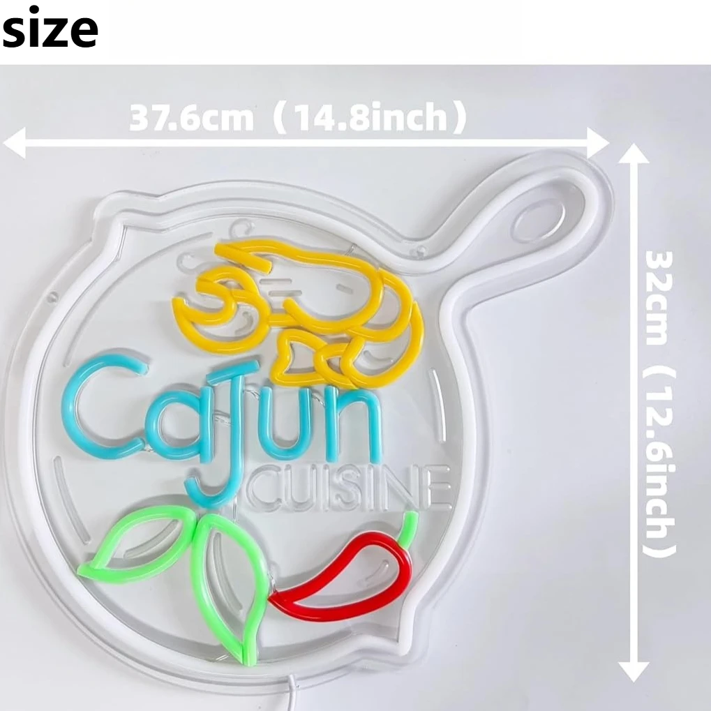 LED ضوء النيون Cajun المطبخ النيون تسجيل ل Cajun مطعم متجر بار مقهى المطبخ ديكور المنزل USB بالطاقة عكس الضوء #2