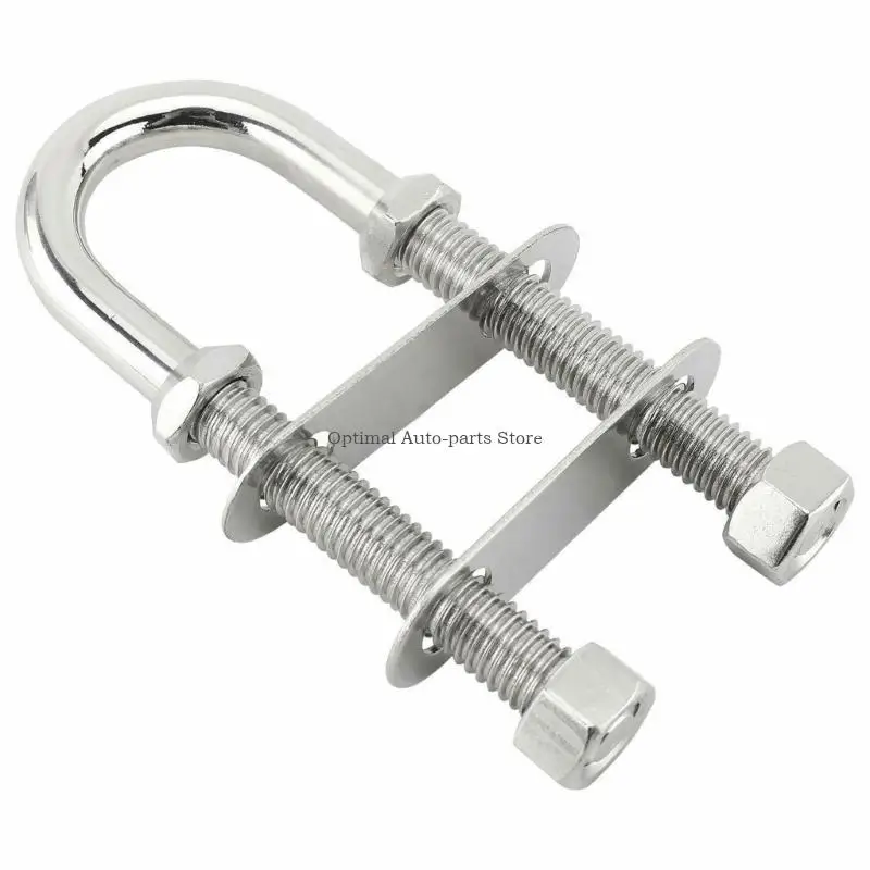 Wire Rope Connection Clip with Two Plates, Threaded Stainless Steel U-Bolt, and Washers for Boat Rigging Tasks
