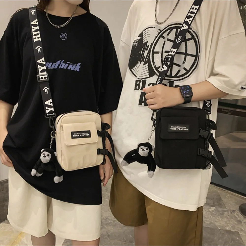 Trendy Couple Canvas Shoulder Bag Messenger Bag Casual Man Daily Commuting Bag Oudoor Travel Beach Bag