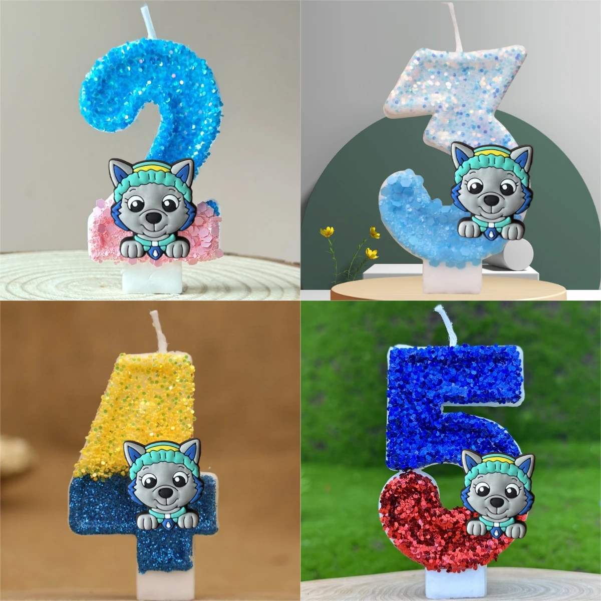 Свеча с номером «Щенячий патруль» для детей 0-9 лет, украшения для торта на день рождения, милый мультяшный аниме-фигурка, патруль, собака, подарок на вечеринку