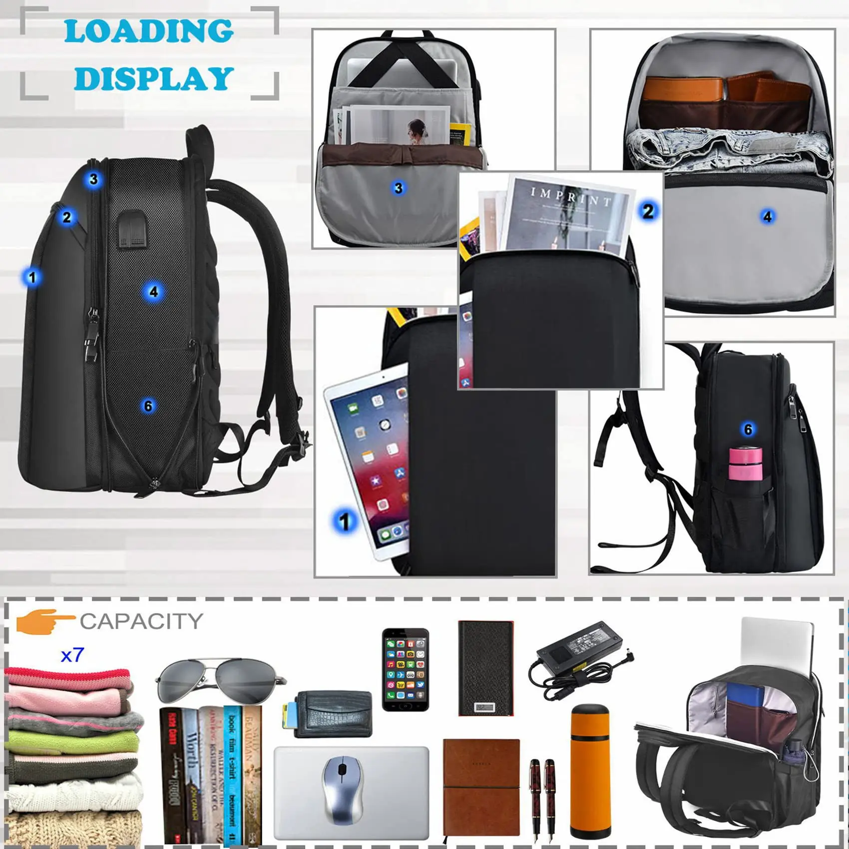 ZINZ Slim and Expandable 15 15.6 16 Inch Laptop Backpack Anti Theft Business Travel Notebook Bag for Men & Women