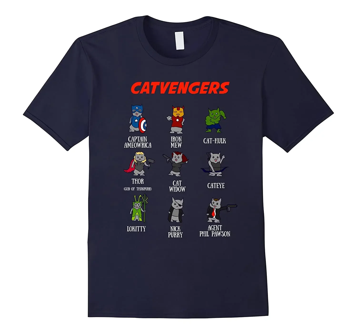 Superhero Catvengers Funny Cat Lovers Gift T-Shirt. Summer Cotton Short Sleeve O-Neck Mens T Shirt New S-3XL