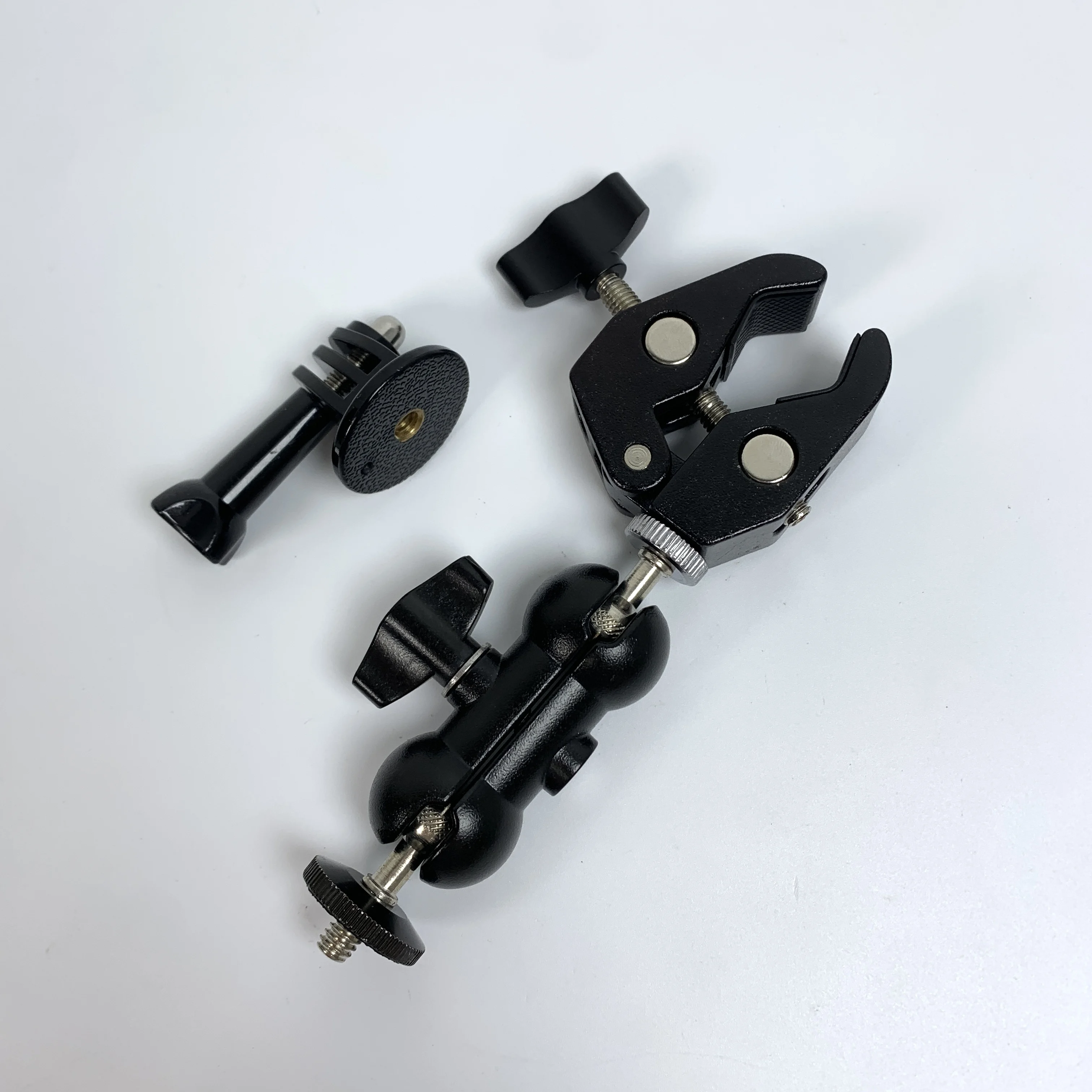 Universal Metal Crab Clip Pea Pod 360 Degree Rotating Motion Camera Bracket for Circular Tube Cycling Shooting Fixed Clip