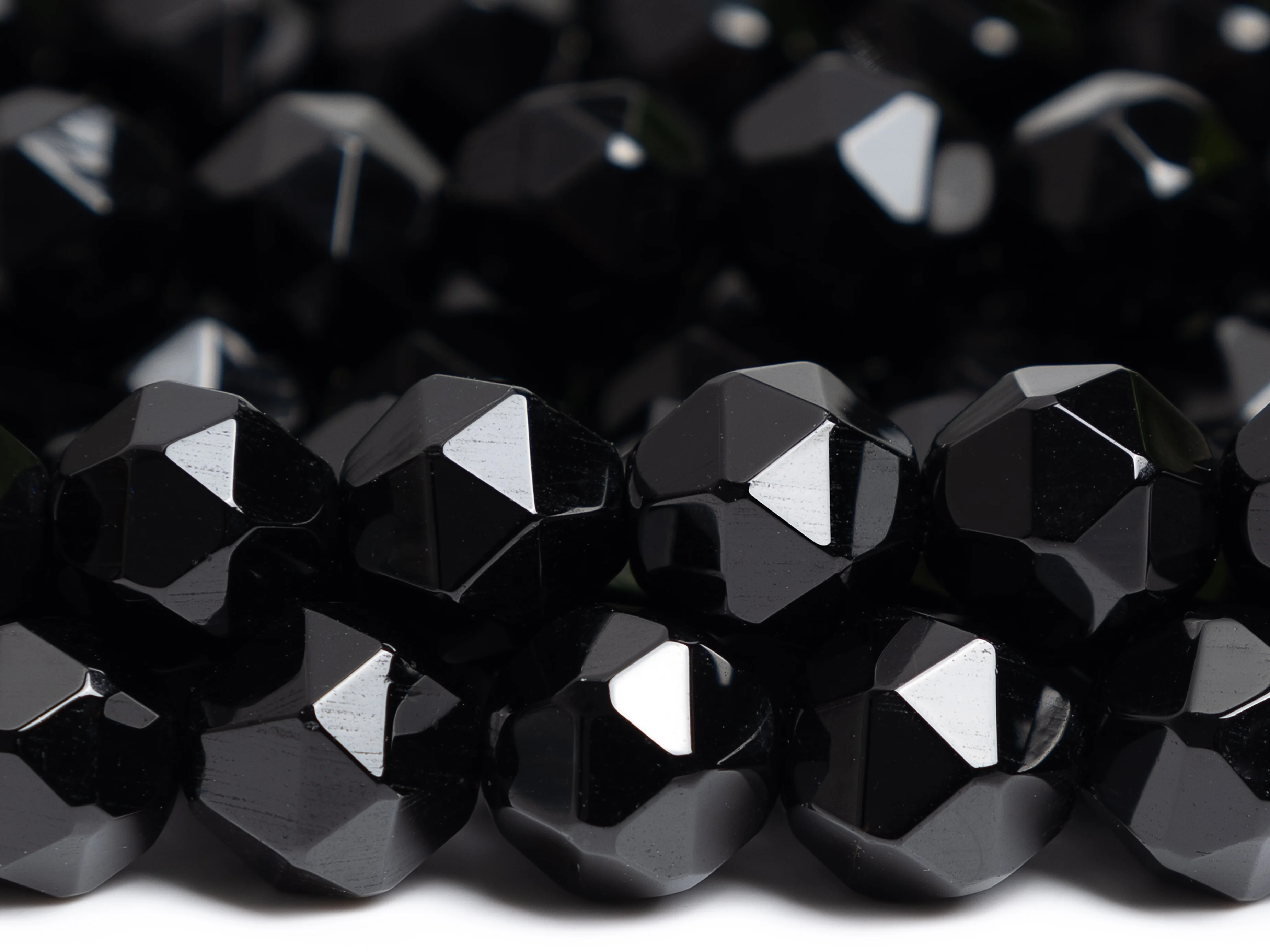 9-10MM Black Agate Beads Star Cut Faceted AAA Genuine Natural Gemstone Full Strand Loose Beads for DIY Bracelet Necklace