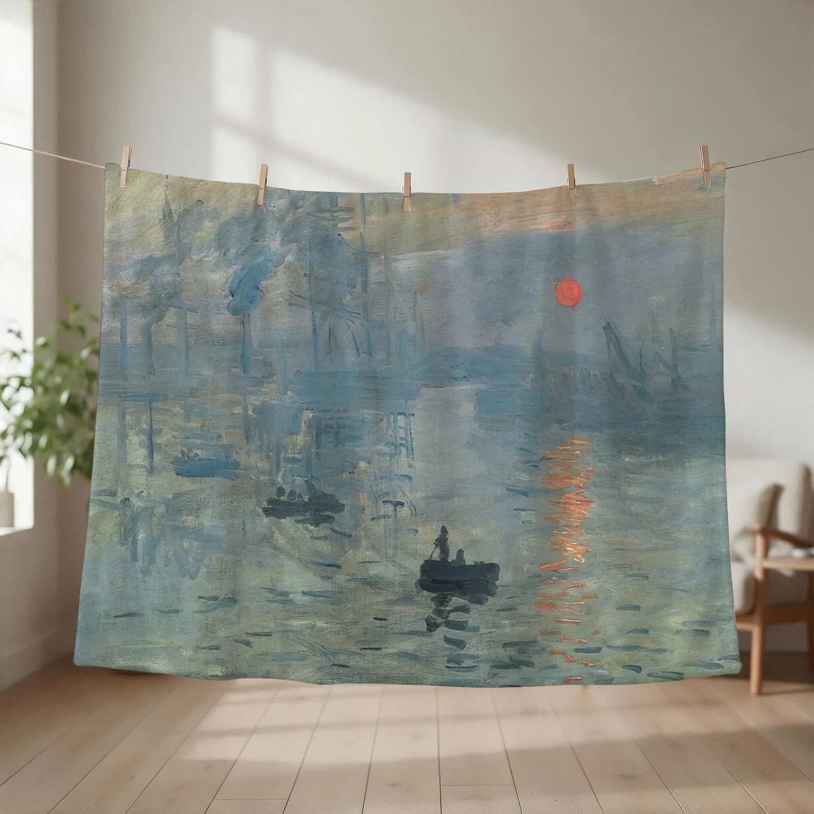 Monet Impression Sunrise Fine Art Throw Blanket Giant Sofa Tourist Comforter Blankets Sofas Of Decoration Blankets