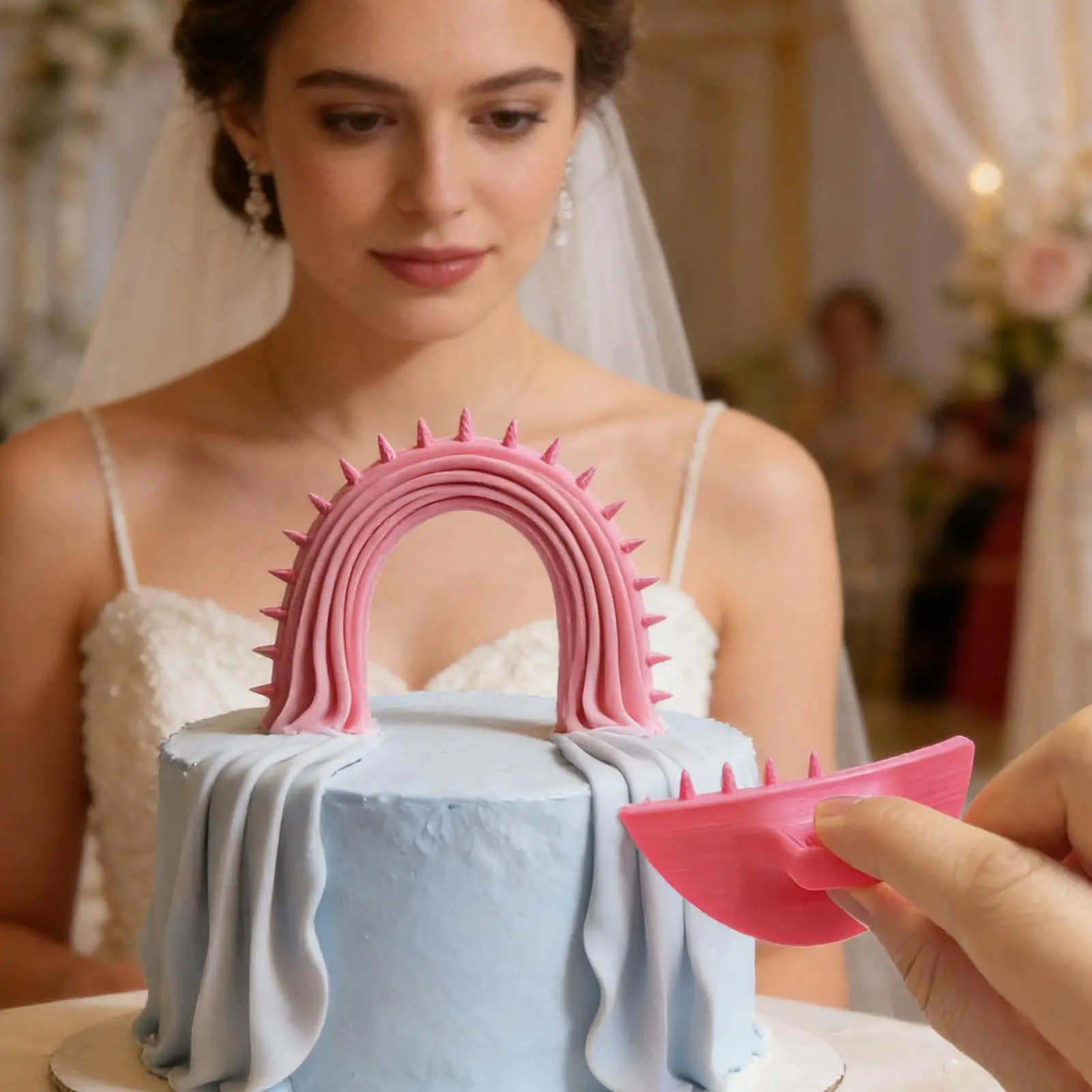 Cake Ruffle Guide Tool 2 Pieces Baking Template Cake Decorating Tools For Beginner Decorating Baking Home Bakery Pastry Shop