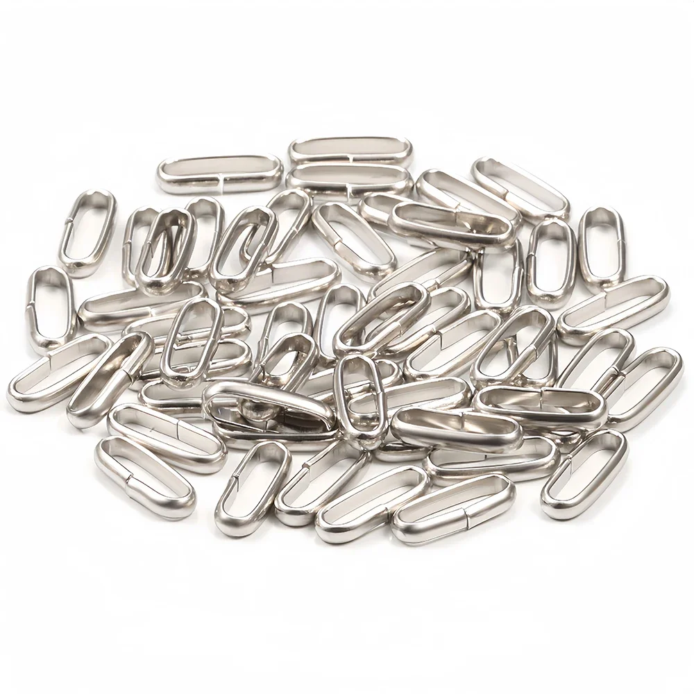 30-50pcs Stainless Steel Oval Link Rings Connectors Jump Ring for DIY Bracelet Necklace Keychain Jewelry Making Accessories