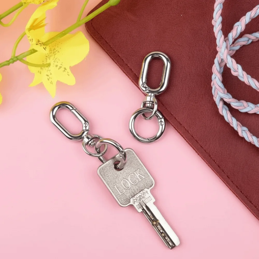 

10Pcs 10 pcs Swivel Clasp Clips Zinc Alloy Metal Construction Key Ring Hook Swivel Clasp Round Shape Spring Snap Hooks