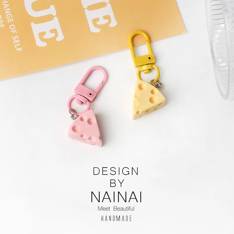 Cute Cheese Keychain Adorable Ins Pendants Cartoon Girl Sweet Simple Student Backpack Hanging China Made Summer 2025