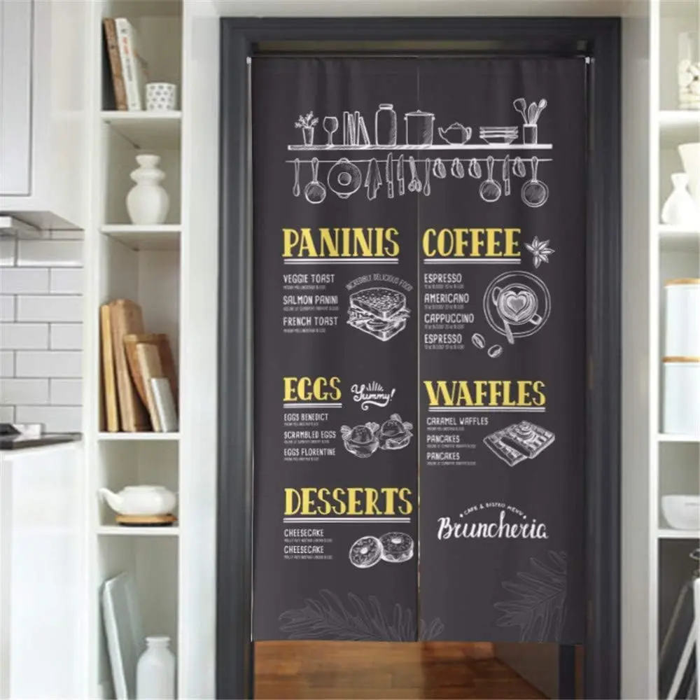 Cafe Menu Door Curtain Coffee Shop Style Restaurant Decorative Curtain Kitchen Entrance Bistro Style Home Cafe Interior Accent