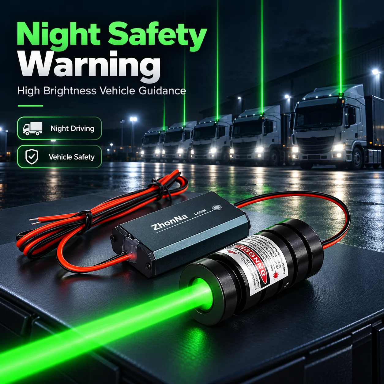 ZhonNa Red Green Blue Laser Auto Warning Lights High Brightness Night Driving Vehicle Safety Portable Lighting Parts Accessories