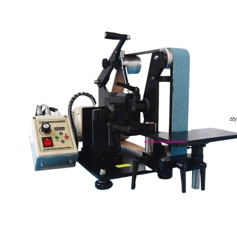 

Belt Sander Desktop 1100W Speed Control Variable Frequency Motor Dual-Use 1220 Abrasive Belt Metal Grinding Vertical Grinding