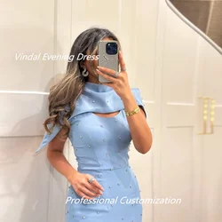 Vindal Evening dresses A-Line Crepe Beading O-Neck Floor-Length Sleeveless Exqulisite Elegant High-Quality السعود For Woman 2024