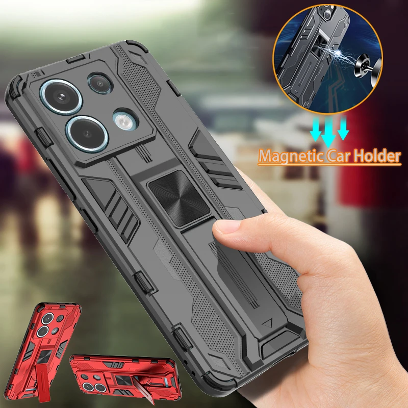 For Xiaomi Redmi Note 13 Pro Case Magnetic Car Holder Phone Case For Redmi Note 13 Pro Note 13 4G Shockproof Armor Back Cover