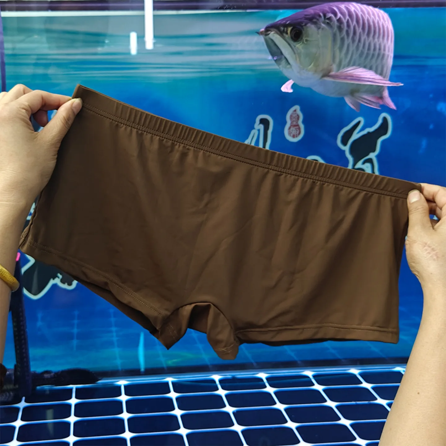 Men's Low-Rise No-Pouch Boxer Briefs Light Purple Ice Silk Fabric Tight-Fitting Gays Sexy Breathable Smooth for Men Daily Wear