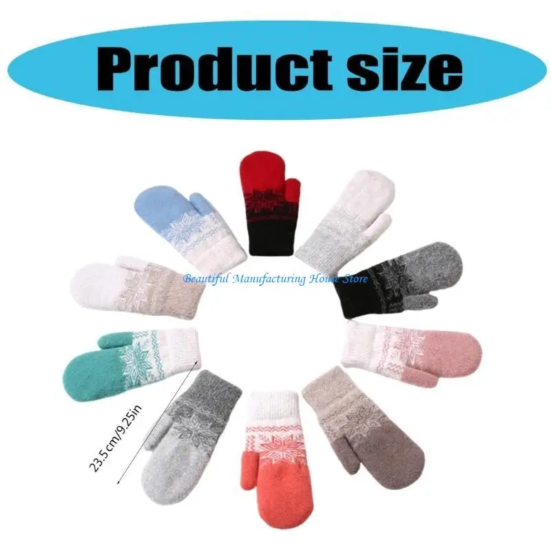 E56A قفازات حرارية دافئة سميكة أنيقة القفاز قفازات كاملة الأصابع قفازات أنيقة رشاقته للفتيات النساء #6