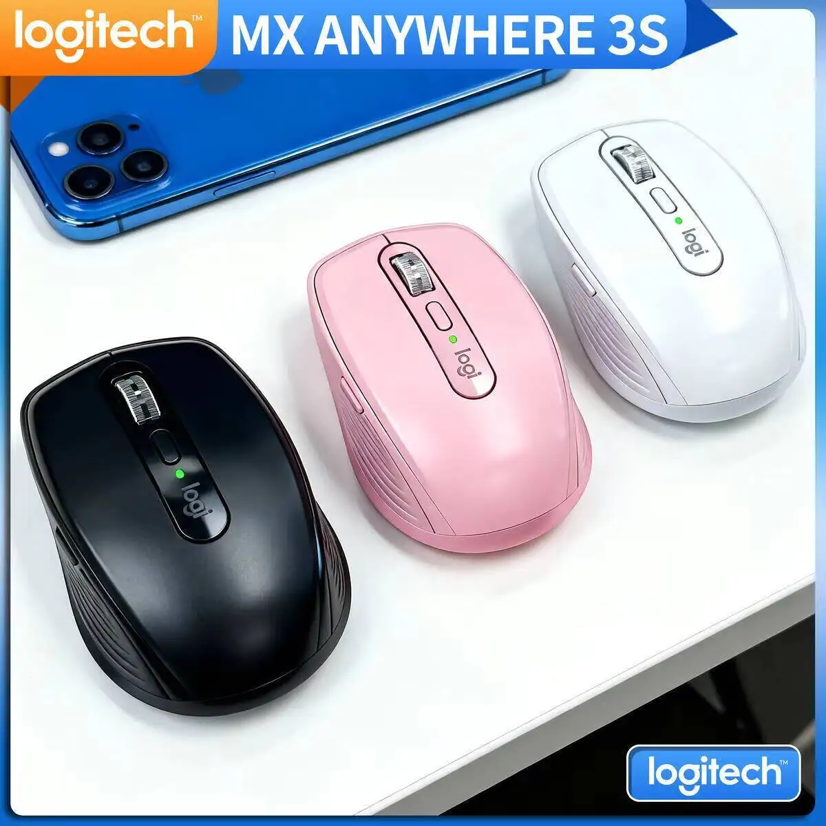 

Logitech Master Series MX Anywhere 3S Bluetooth Беспроводная бесшумная мышь Мягкий звук Офисный женский планшет