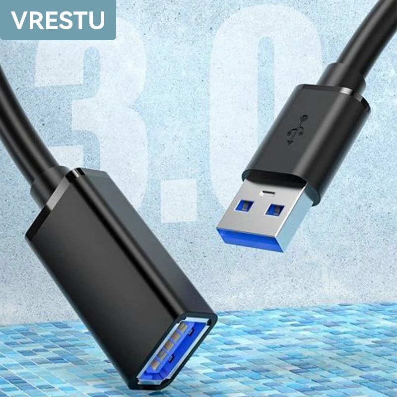 USB 3.0 Male to Female Extension Cable 5Gbps Data for Laptop PC TV Webcam Flash Drive Xbox One SSD Printer Projector 5m Adapter