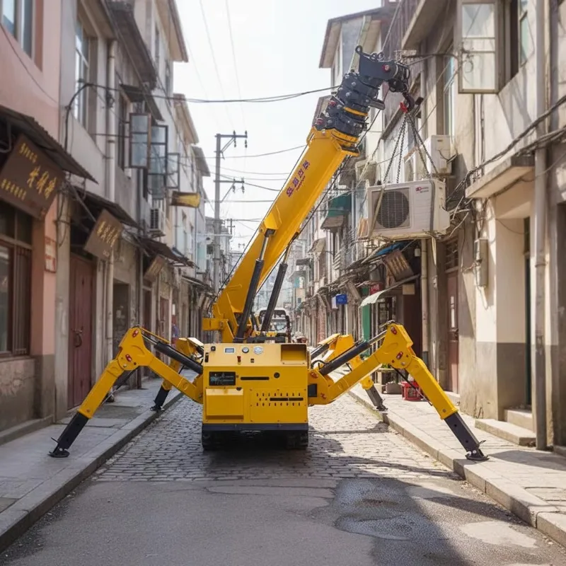 Small Spider Crawler Crane Lifting Machinery Mini 5Ton Diesel Lifting Height Hydraulic Motor Driven in Narrow Spaces