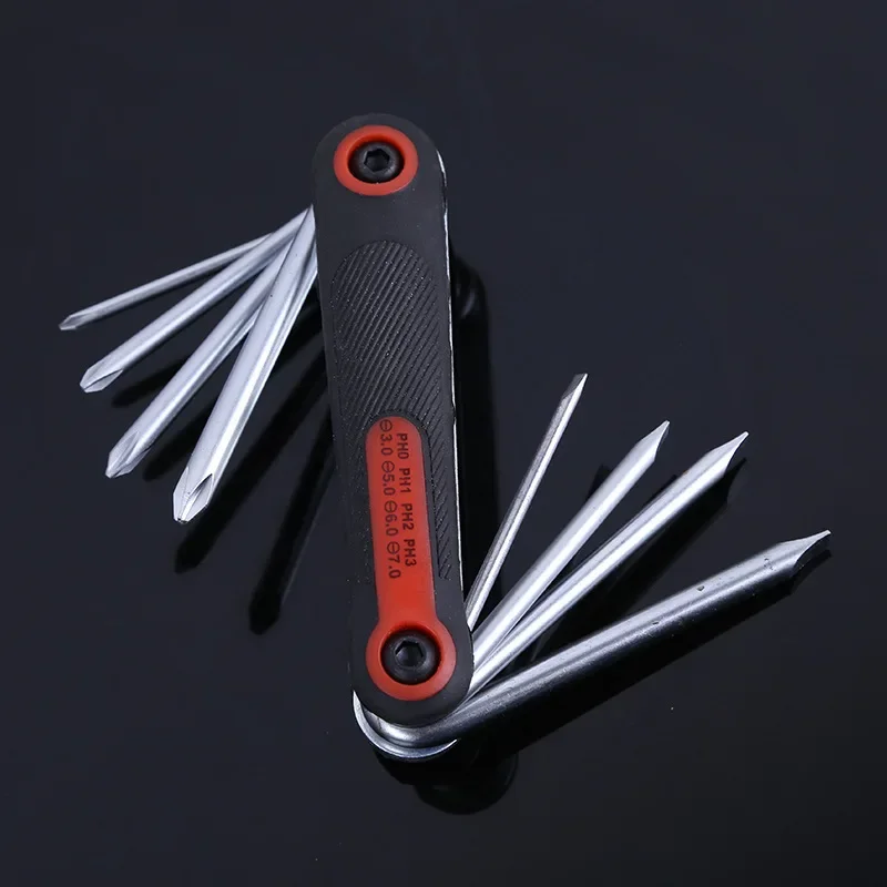 8 in 1 Flat Hex Key Torx Wrench Set Phillips Slotted Screwdriver Allen Key Portable Folding Hexagonal Wrench Kit Tools Set