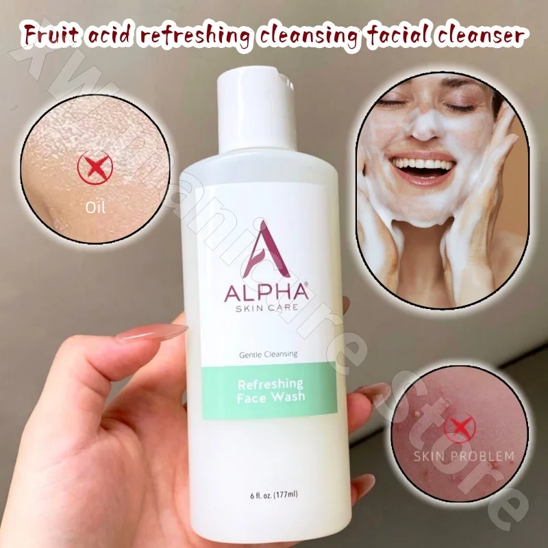 

Alpha Hydrox Alpha Fruit Acid Facial Cleanser Gentle Cleansing Moisturizing Soothing Improve Redness Cleanser 177ml