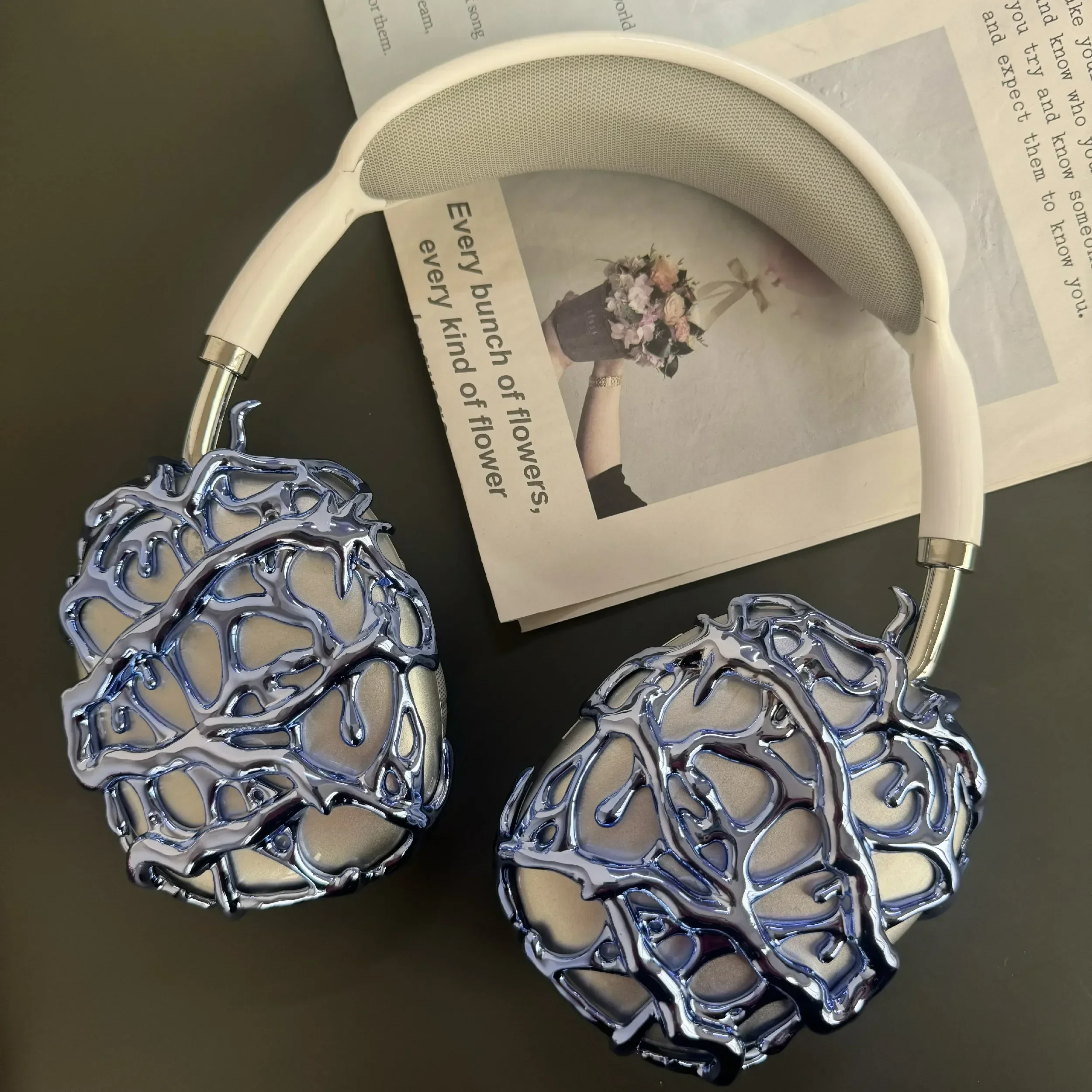 Airpods Max ケースメタル液体トーンヘッドフォンケース AirpodsMax 用