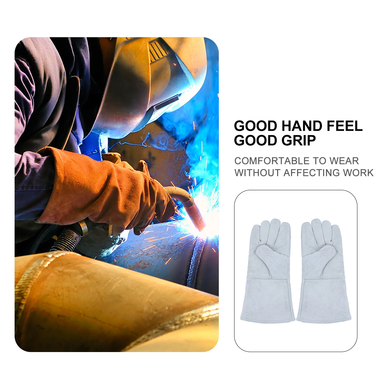 1Pair Heat Resistant Cowhide Gloves Unisex Rigger Gloves for Welding Camping Outdoor Work Cold Weather