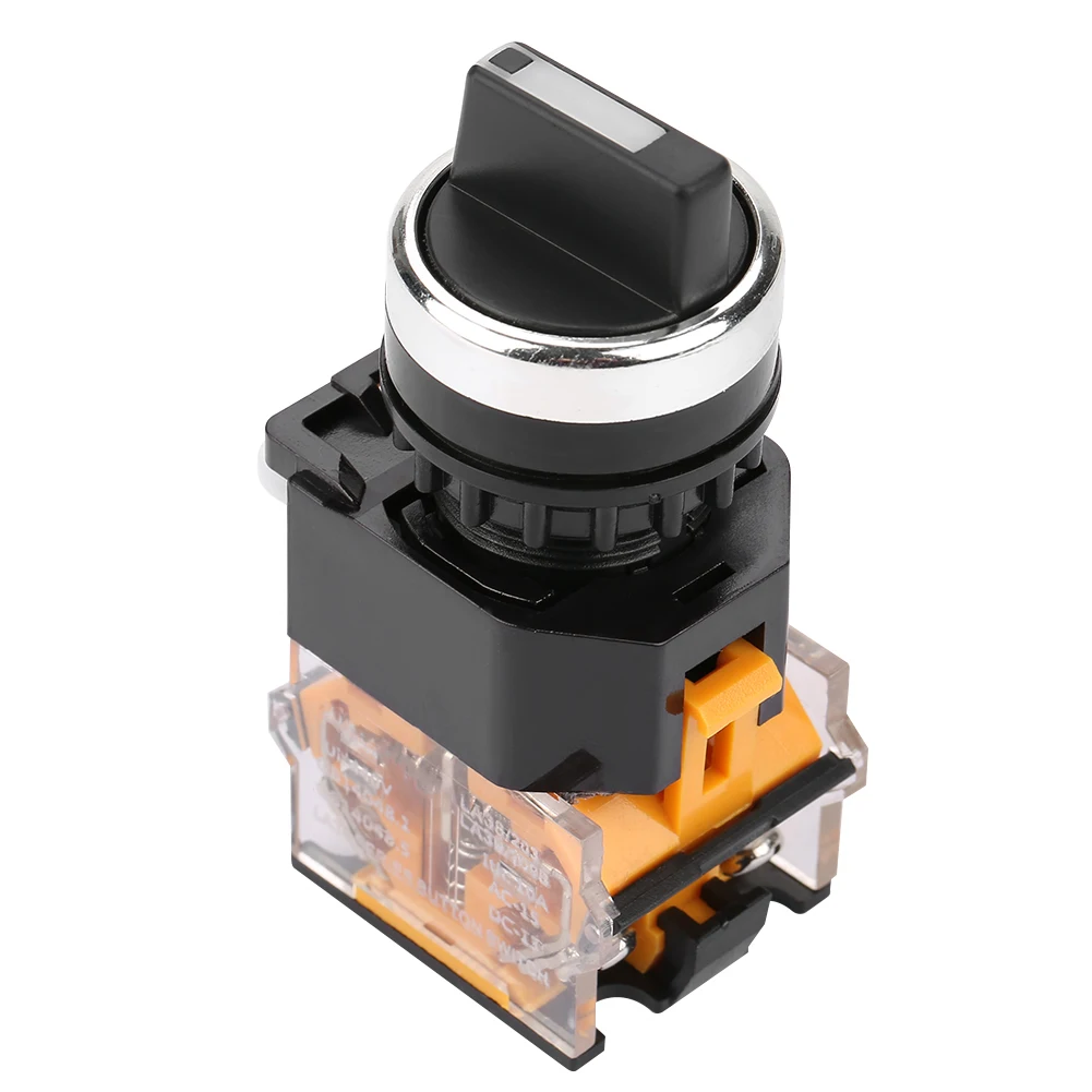 3-position, 2-NO, normally closed rotary selector switch LA38-20X3 3-position, self-latching rotary selector pushbutton switch