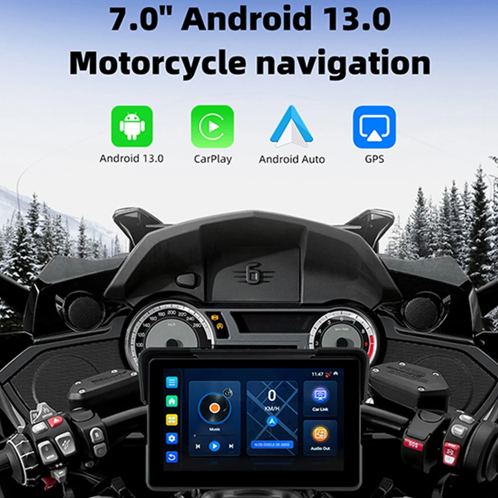 EKIY-CarPlay sans fil pour moto, Android 7.0, Auto, Portable, Digital, Moto Prada Board, Navigation GPS, Écran d'affichage, 13.0"