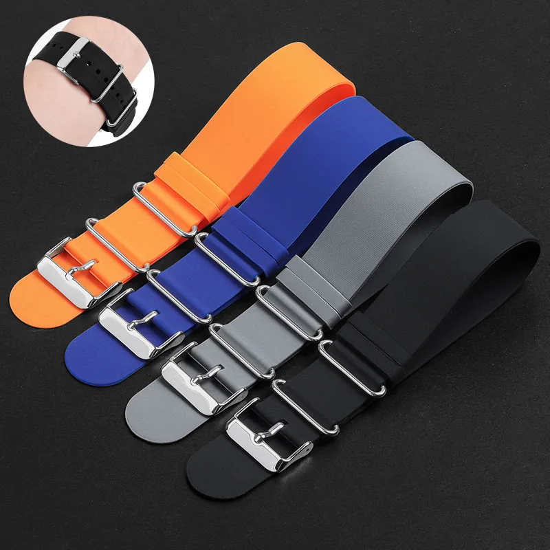 Correa de silicona de 20mm y 22mm para Samsung Galaxy Watch 4, 5, 6, pulsera de goma suave para Seiko, pulsera Universal Omega