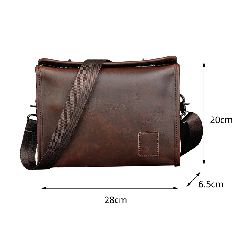 Crazy Horse PU Leather Men Briefcase Brand Luxury borsa a tracolla da uomo borsa per Laptop maschile borsa da viaggio a tracolla moda Business